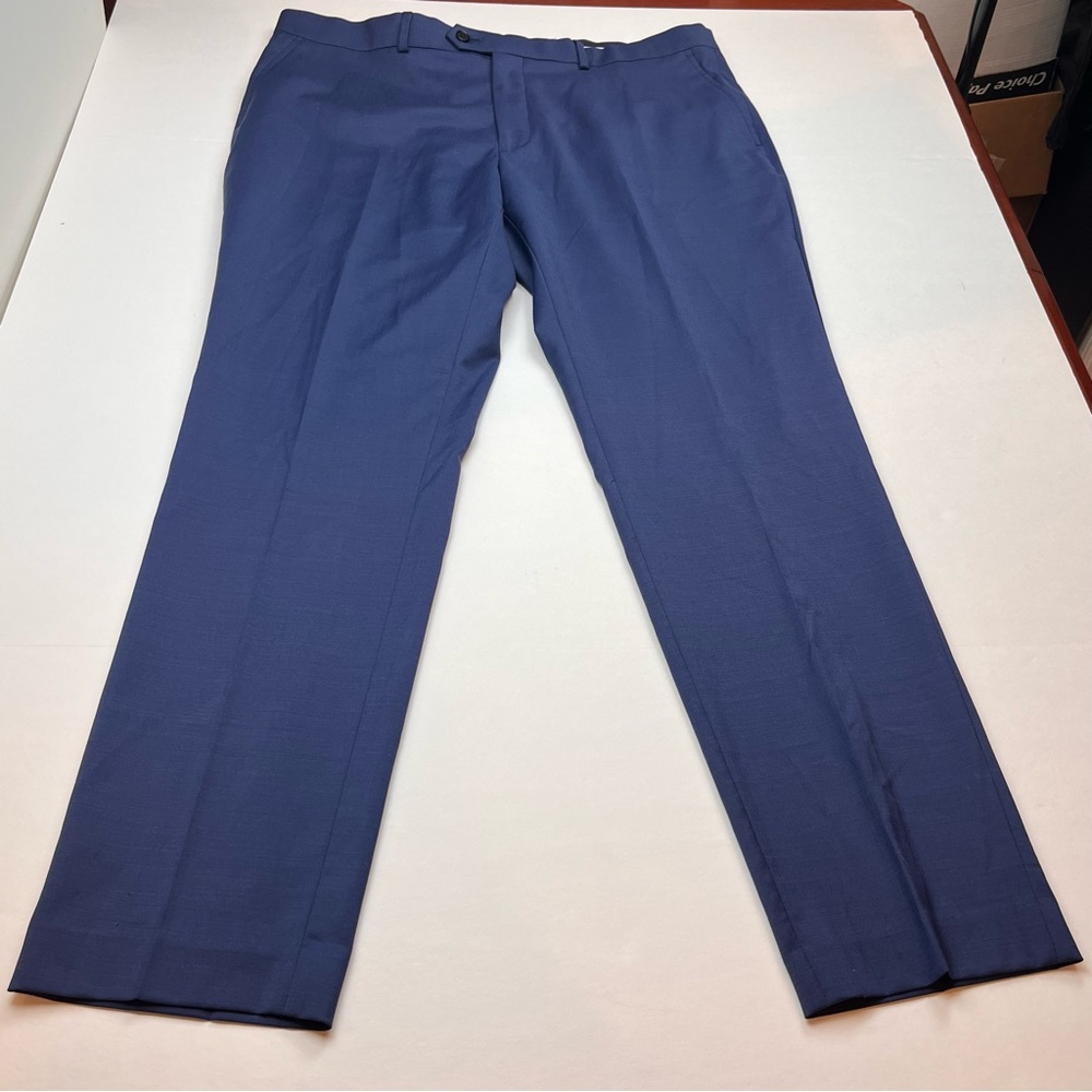 Original Penguin Osmans Mens Size 38 x 31 Blue Wool Blend Dress Pant *Tiny Flaw*
